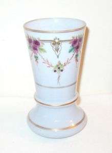 PV FRANCE PORTIEUX VALLERYSTHAL OPAQUE LAVENDER DECORATED 7 1/2 IN 