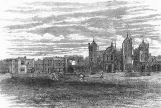 LONDON Woolwich Royal Military Academy, old print, 1880  