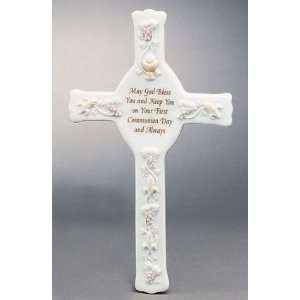  Pack of 2 First Holy Communion Porcelain Wall Crosses 8.75 