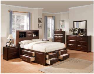 Manhattan 4Pc Cal King Rich Brown Storage Bedroom Set  