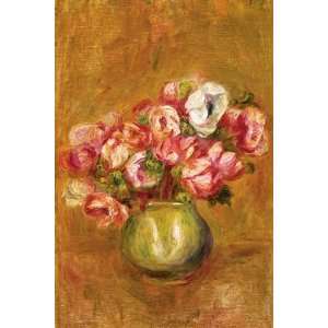  Pierre August Renoir 24W by 36H  Large Anemones CANVAS 