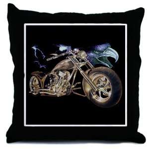  Throw Pillow Eagle Lightning and Cycle 
