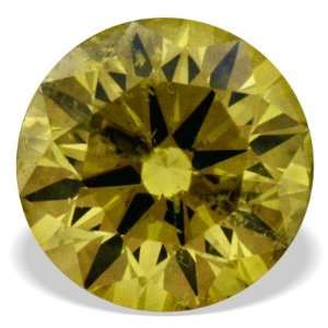   22Carat Canary Yellow Round Loose Real Diamond For Pendant Jewelry