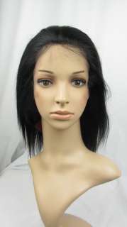 100% indian remy human hair front lace wigs 1# yaki straight  
