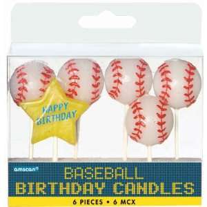  Baseball Pick Candles (6 per package) Toys & Games