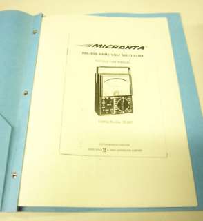 Micronta 100,000 OHMS/Volts Multimeter Manual  