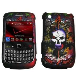 Love Hurts Skull Design Snap On Cover Case for Blackberry Curve 3G 