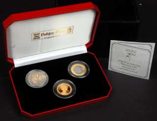 2000 Greenwich Meridian 3 Coin Gold/Titanium Millennium Set w/COA 