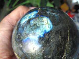 03lb AA+++ NATURAL Labradorite Crystal sphere ball Orb Gem Stone 