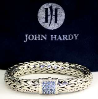 TRUE JOHN HARDY 925 STERLING SILVER 1.10CT SAPPHIRE LARGE CLASSIC 
