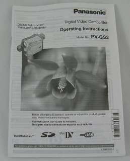 Panasonic PV GS2 Operating Instructions Manual Complet  