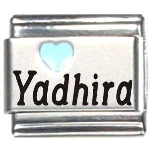  Yadhira Light Blue Heart Laser Name Italian Charm Link 