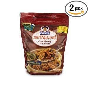 Quaker Natural Granola   Oats, Honey & Raisins 34.5 Oz (Pack of 2)