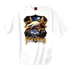  Hot Leathers White Large Freedom Of The Road Eagle T Shirt 