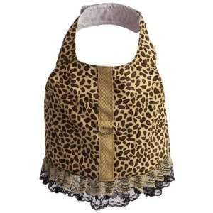   Dog Diva Funky Leopard dress harness with lace   XXS 