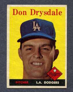 1958 Topps #25 Don Drysdale   Dodgers Ex/Mt+  