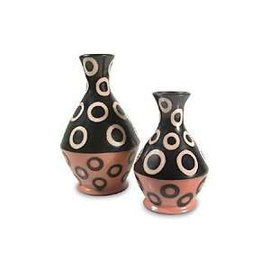  Ceramic vases, Smoke Rings (pair)