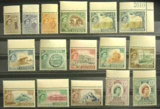 Cyprus 1955, Sc# 168 182, QEII Definitives, MNH Set of Stamps #597 
