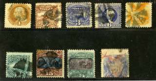 US Stamps # 112 121 1869 w/o 118 Used set  