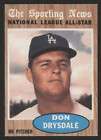 1962 TOPPS DON DRYSDALE ALL STAR 398 EX minimal corner wear no creases 