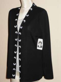 NWT Exclusively Misook Black & White Longer Jacket M $438  