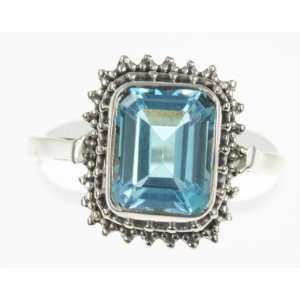    925 Sterling Silver BLUE TOPAZ Ring, Size 7, 5.64g Jewelry