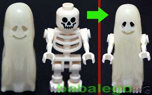 Lego Ghost Skull Skeleton   Glow in dark Minifig   NEW  
