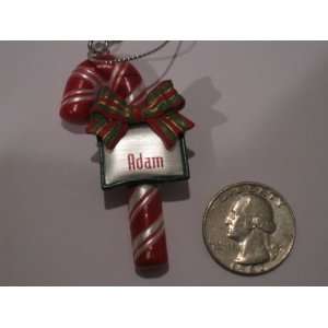  Candy Cane Ornament With Name of Adam 