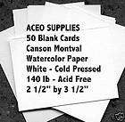 25 ACEO Blank Art Cards 140 ARCHES HP WATERCOLOR PAPER  