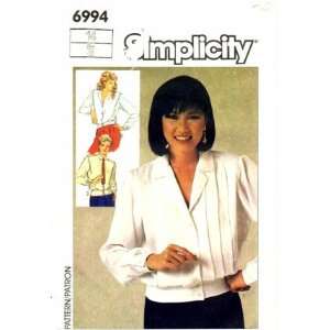 Simplicity 6994 Sewing Pattern Misses Front Button Tucked Blouses Size 