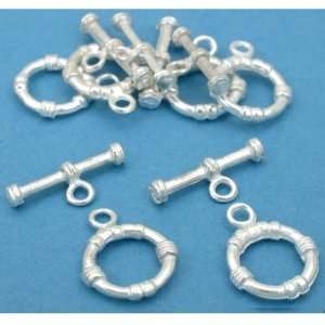   Bali Toggle Clasps Silver Plated 6Part 14.5mm Approx 6