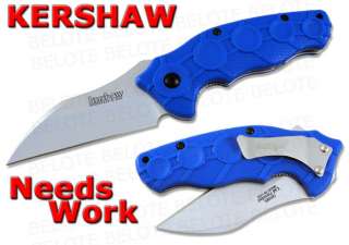   BLUE Plain Edge Sandvik 14C28N Steel Folding Knife 1820BL NEW  