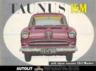 1955 Ford Taunus 15M Brochure German Walter Gotschke  