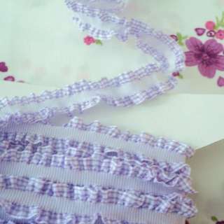 15m   DOUBLE FRILL   GINGHAM GATHERED ELASTICATED TRIM  