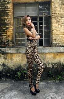 SEXY BUSTIER LEOPARD JUMPSUIT OVERALL SLIM 1505  