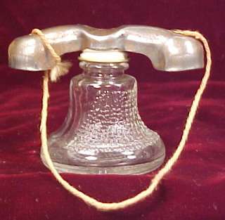 EAPG Vintage FRENCH TELEPHONE GLASS CANDY CONTAINER  