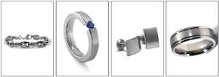   Mens Grey Titanium 6mm Polished Edges Satin Ring, Size 8 Jewelry