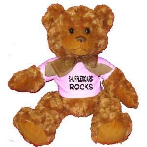   Shuffleboard Rocks Plush Teddy Bear with WHITE T Shirt Toys & Games