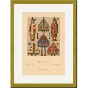  Gold Framed/Matted Print 17x23, Medieval Clergymen #2 