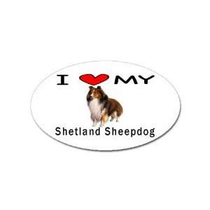  I Love My Shetland Sheepdog Oval Sticker 