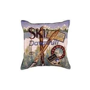  Vintage Skiing Winter Sports Decorative Throw Pillow 17 x 
