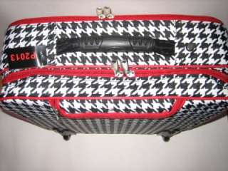 RED HOUNDS TOOTH 17 INCH LAPTOP ROLLING BAG W/ STRAP  