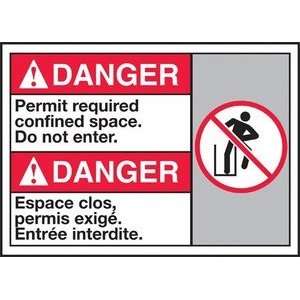 DANGER PERMIT REQUIRED CONFINED SPACE DO NOT ENTER (W/GRAPHIC) Sign 
