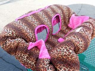 FULLY PADDED  LEOPARD and Hot Pink Minky Boutique Shopping Cart Cover 