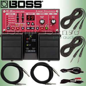 Boss RC 30 RC30 Loop Station Looper Stomp Box Pedal Recorder + Cables 