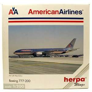  American Airlines Boeing 777 200 1200 Scale Airplane 