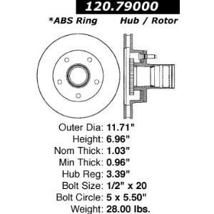  Centric Parts 120.79000 Premium Brake Rotor with E Coating 