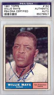 Willie Mays Autographed Signed 1961 Topps Card PSA/DNA #65079627 