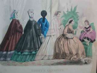   Original GODEYS FASHIONS   Mid 19th Century, Fashion Print  