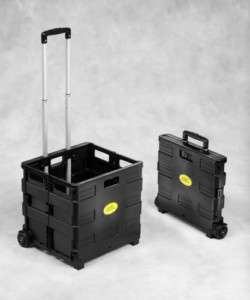 Portable Rolling Cart   Crate with Extendable Handle  